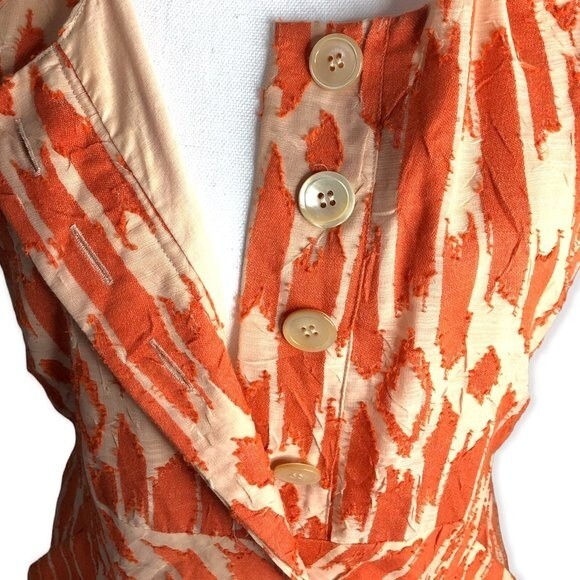 J.Crew Orange & Ivory Caroline Textured Dress in Ikat - Picture 8 of 9